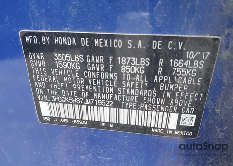 2018 Honda Fit Ex/Exl from USA, damaged, VIN 3HGGK5H87JM719522